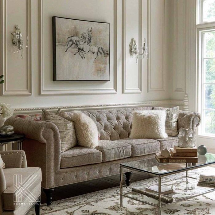 نمونه شبیه سازی شده پارچه مبلی پینار کد 13 فروشگاه پارچه مبلی کارما